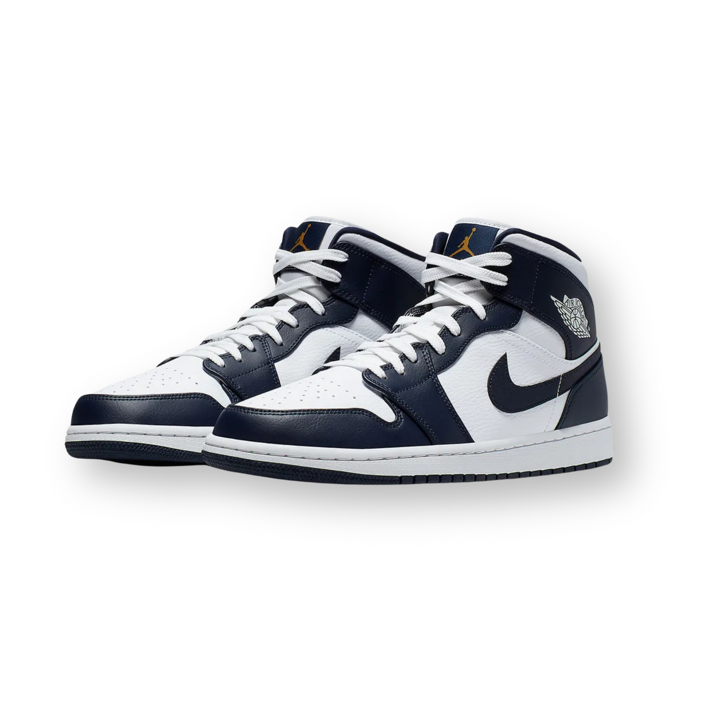 Air Jordan 1 Mid White Metallic Gold Obsidian