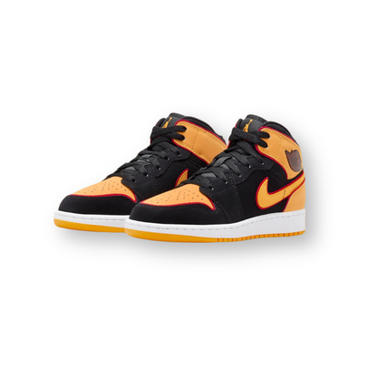 Air Jordan 1 Mid SE Black Vivid Orange (GS)